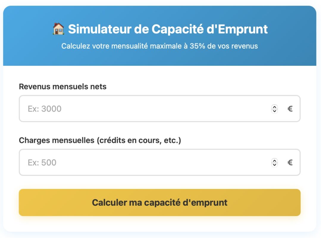 Calculez votre capacité d'emprunt immobilier en 2025