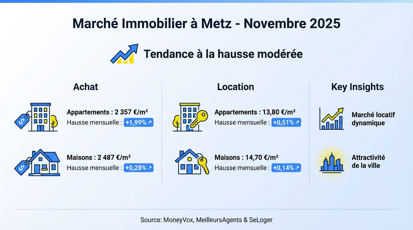 <strong>Graphique évolution prix immobilier Metz</strong>